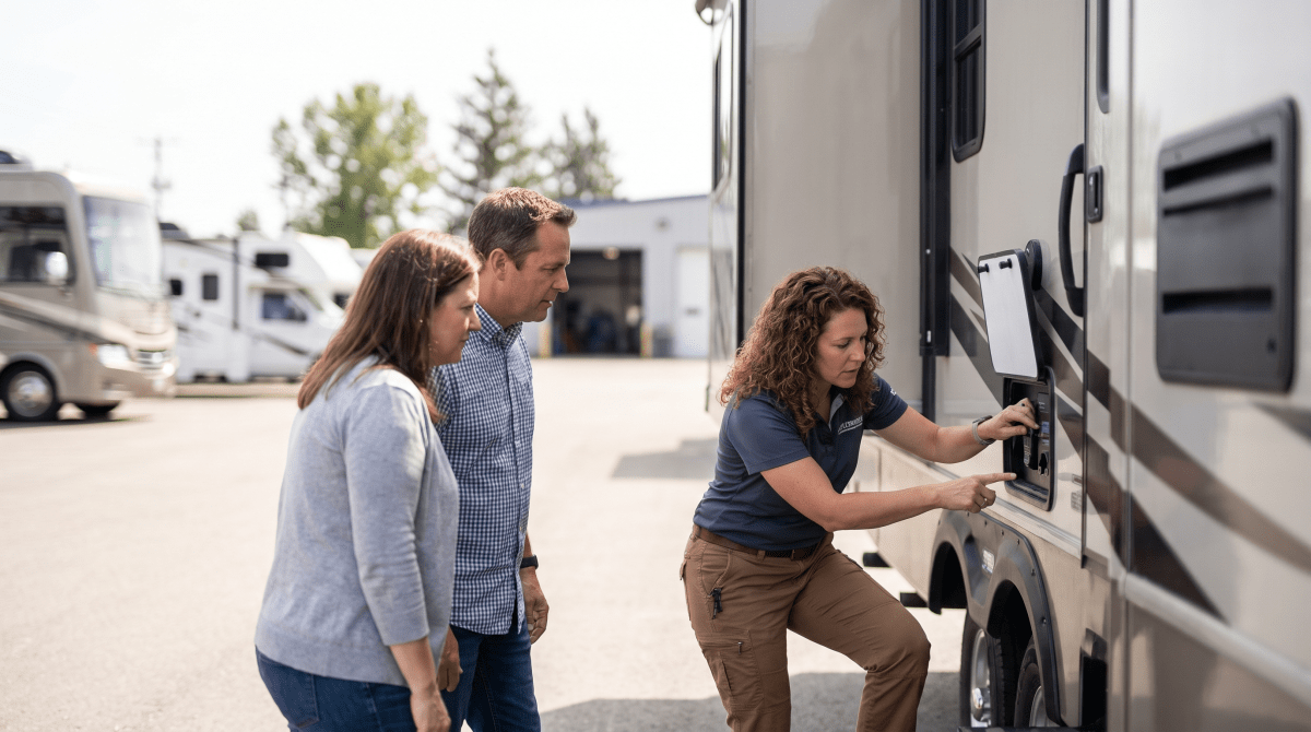 RV sales and rentals business owner working on their business