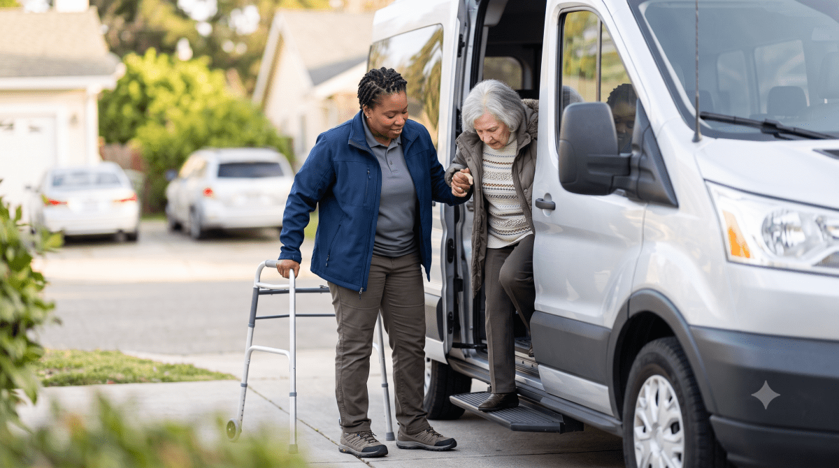 Senior transportation service owner providing senior transportation