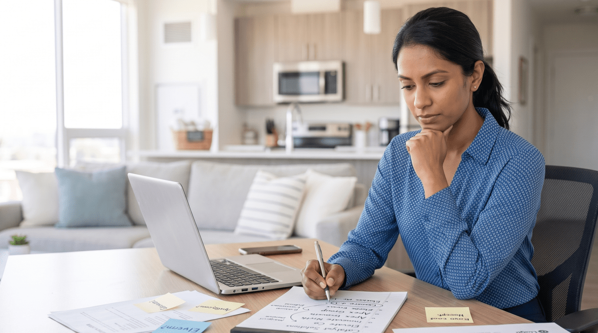 Short-term rental management owner brainstorming business name ideas