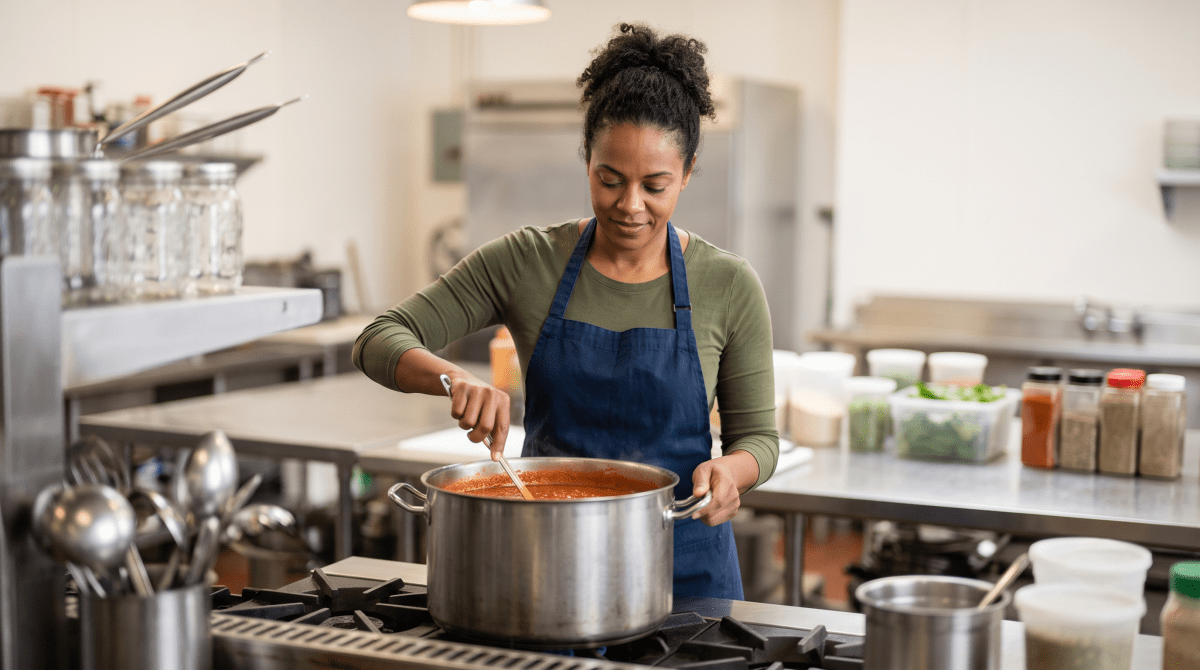 Specialty sauce brand owner making specialty sauce