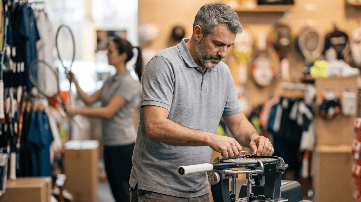 Sporting goods store owner running a sporting goods store