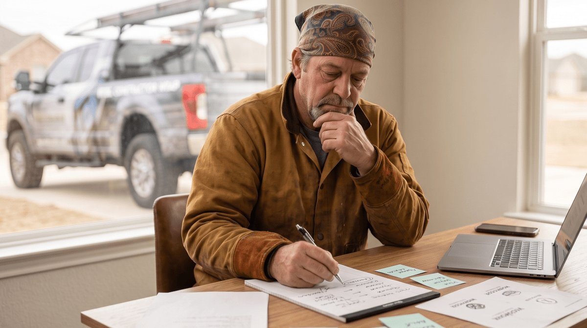 Steel building construction owner brainstorming business name ideas