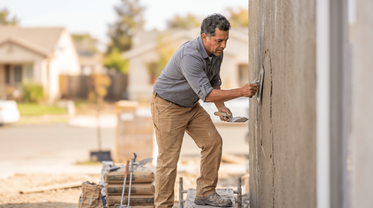Stucco contractor owner starting a business.
