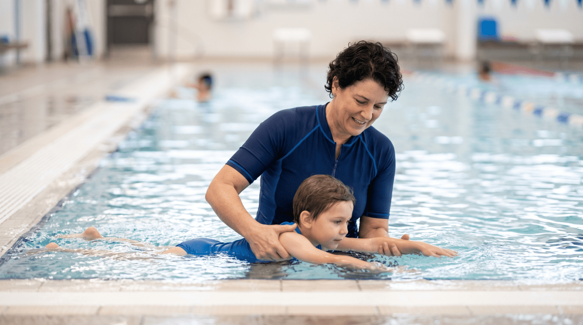 Swim school owner working on their new business idea