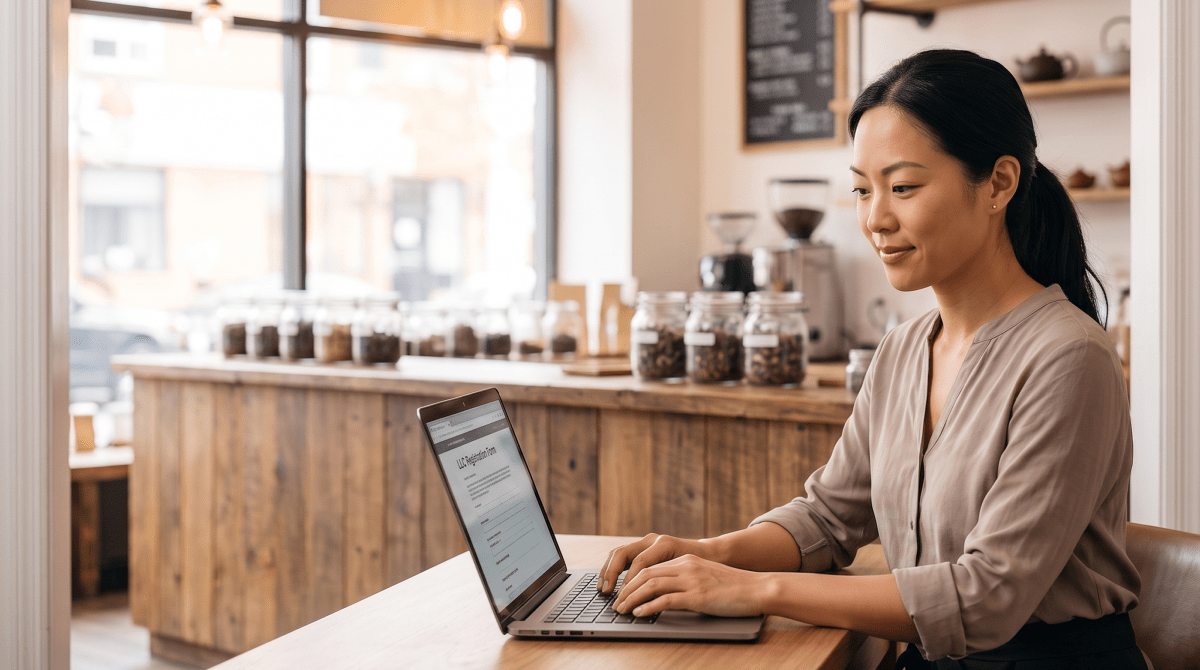 Tea shop owner forming their LLC
