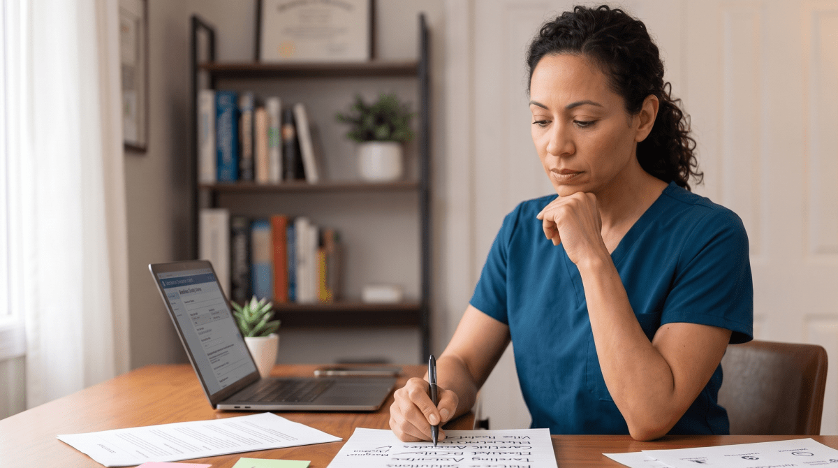 Telehealth practice owner brainstorming business name ideas