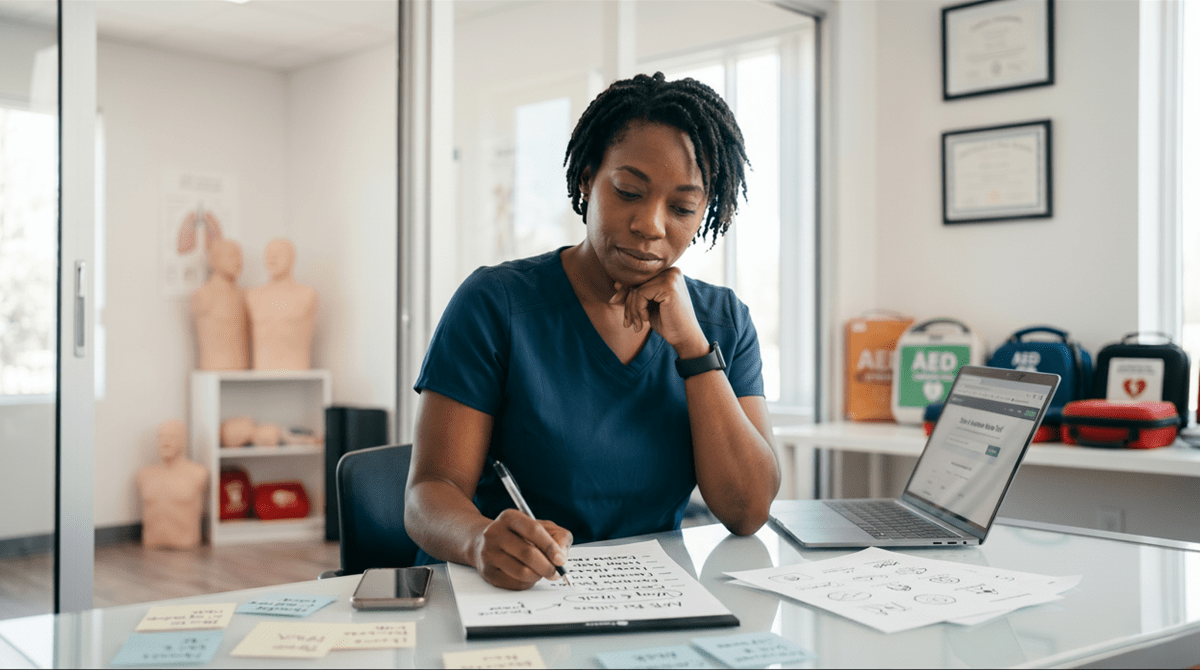 Trainer naming a CPR training certification business