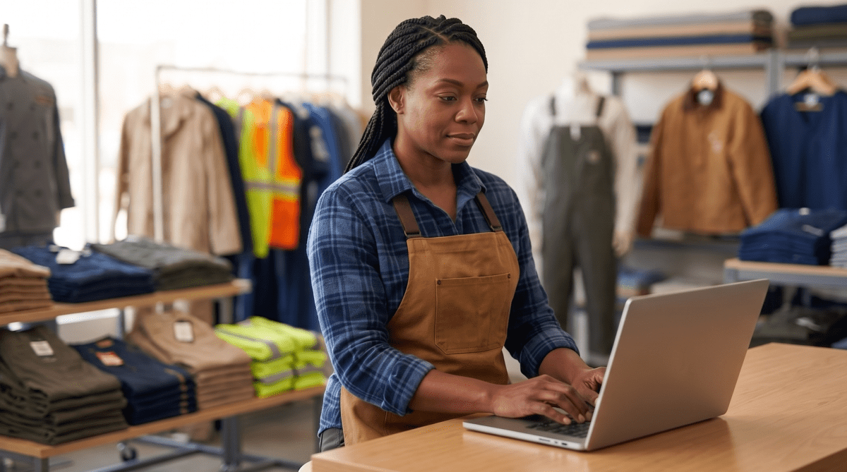 Uniform and workwear store owner forming their LLC