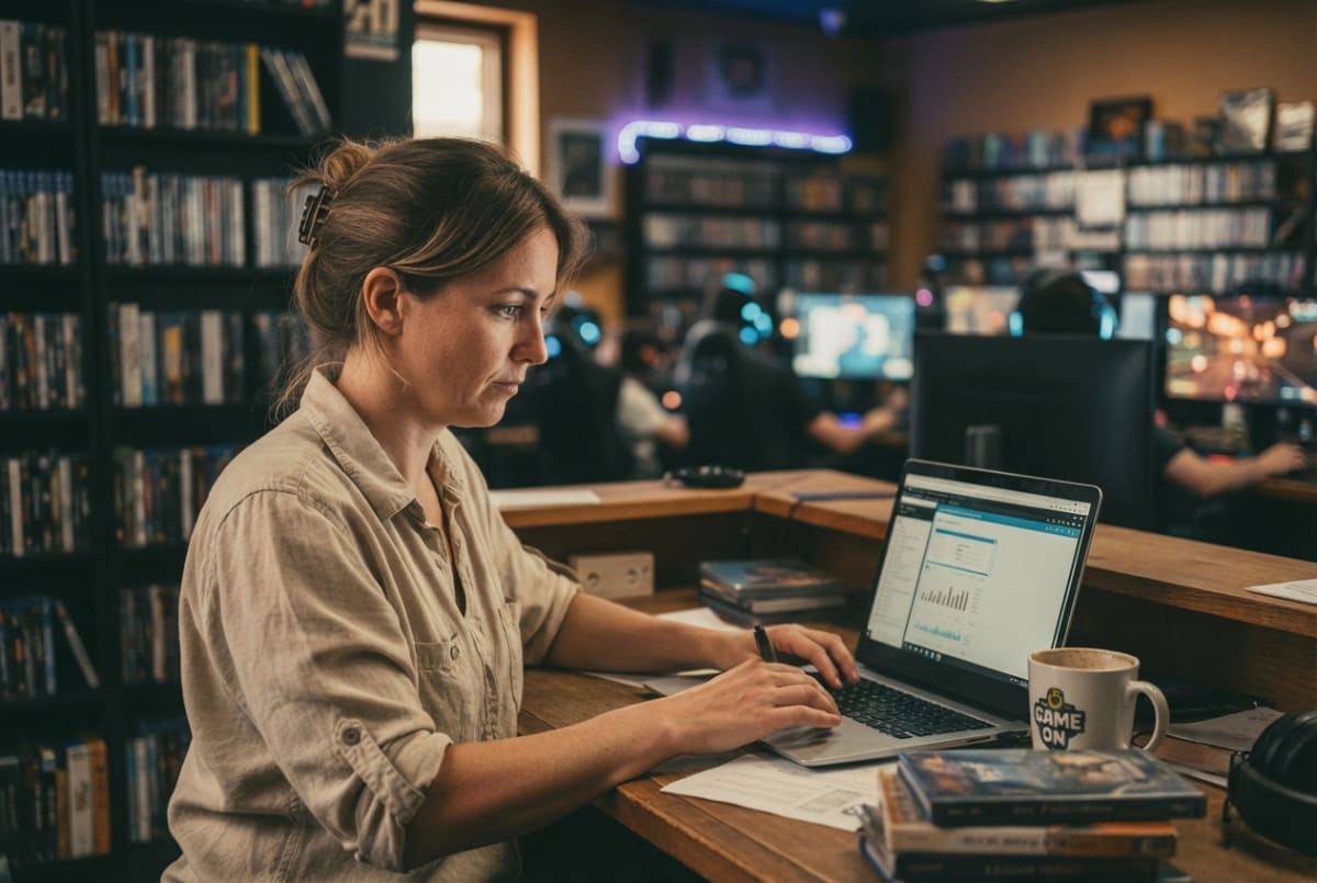 Video gaming business owner managing a gaming lounge or retail game store