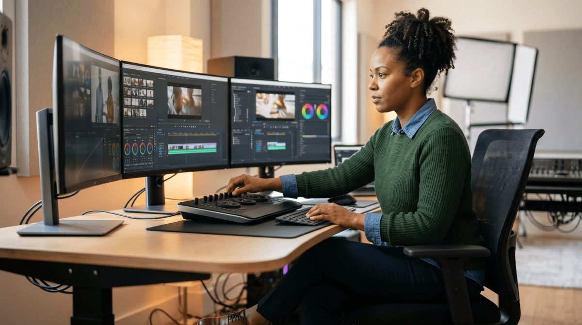 Video marketing agency owner producing promotional video content for a digital marketing business
