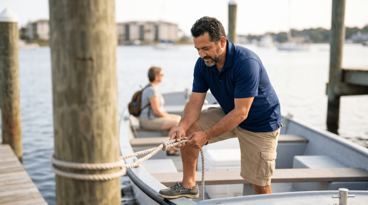 Water taxi service owner working on their new business idea