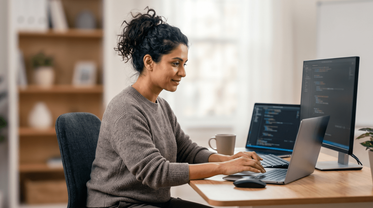Web development agency owner developing a website