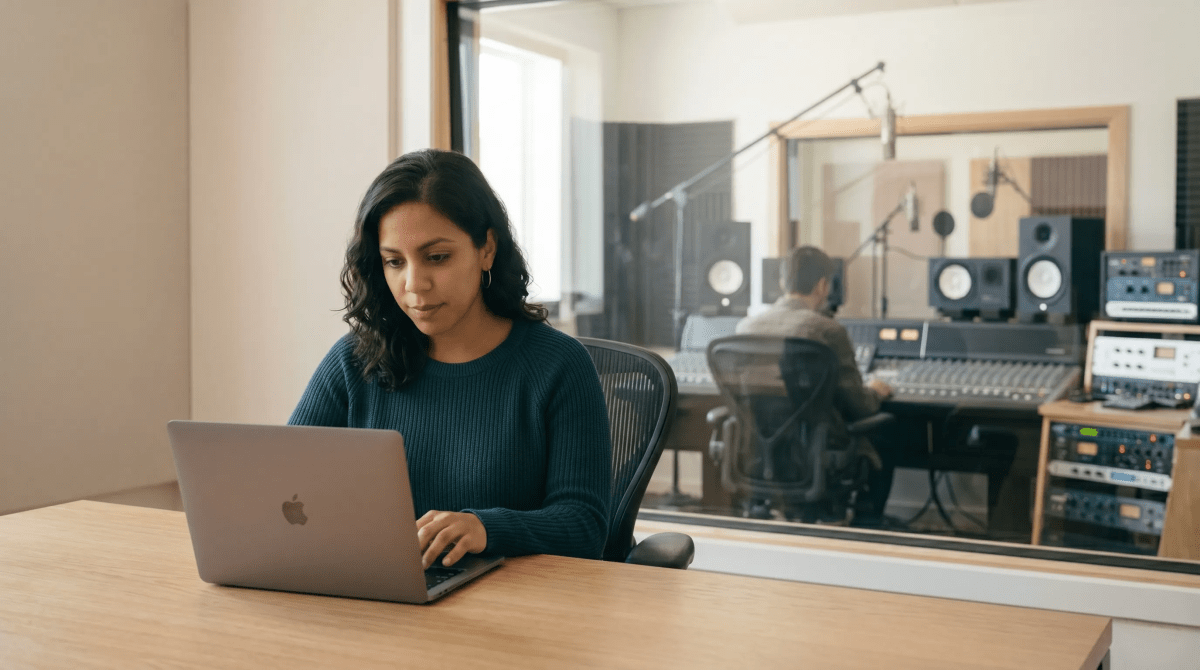 Woman record label owner forming an LLC for music production business