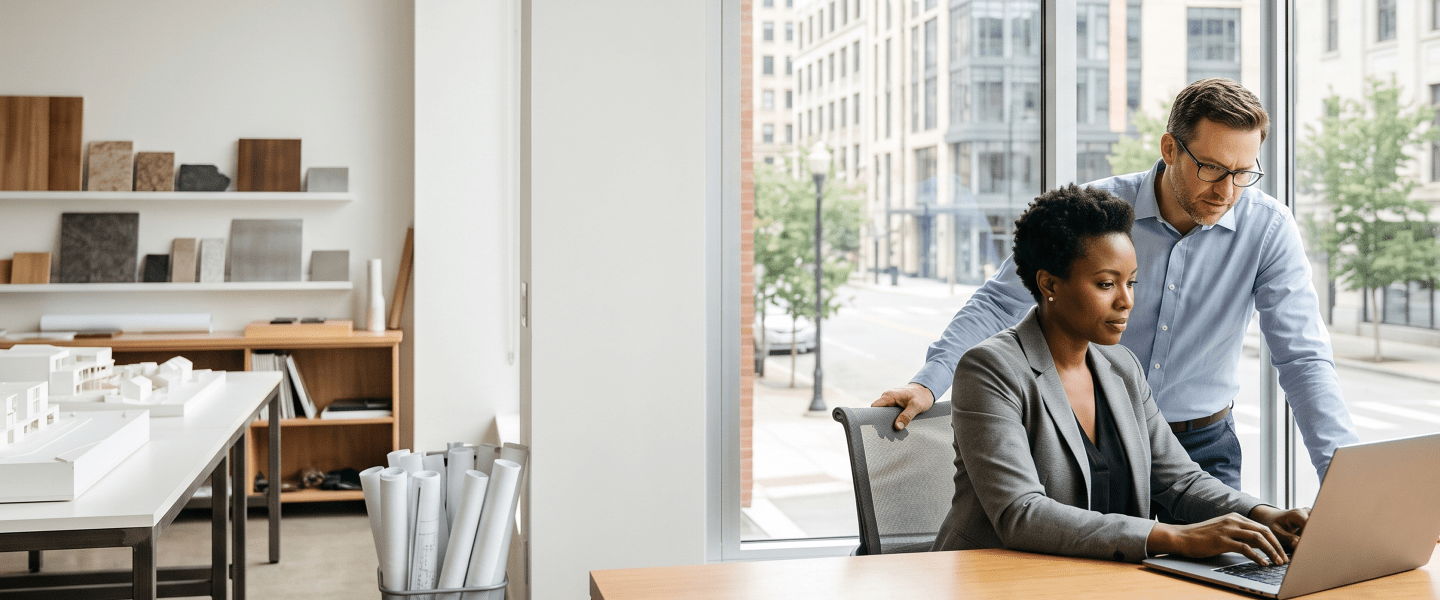 Architecture firm partners comparing a general partnership vs. an LLC.
