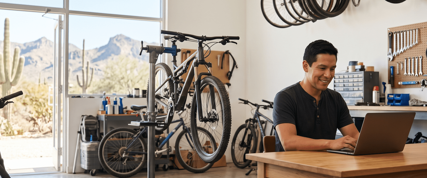 Bike shop owner starting an Arizona sole proprietorship.