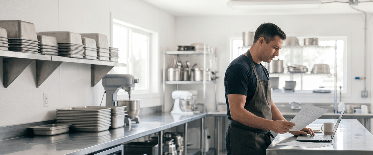 Business owner getting business insurance.