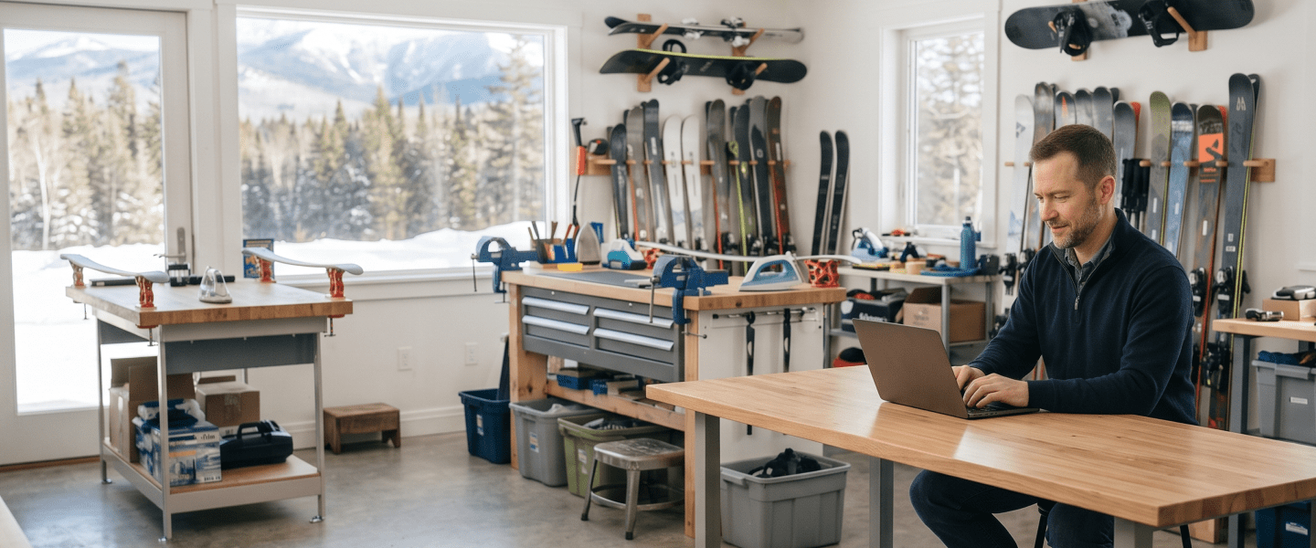 Ski tuning shop owner starting a New Hampshire sole proprietorship.