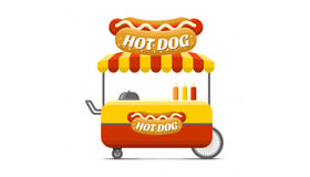 Hot Dog Street Food Cart Logo