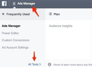 Facebook ads manager