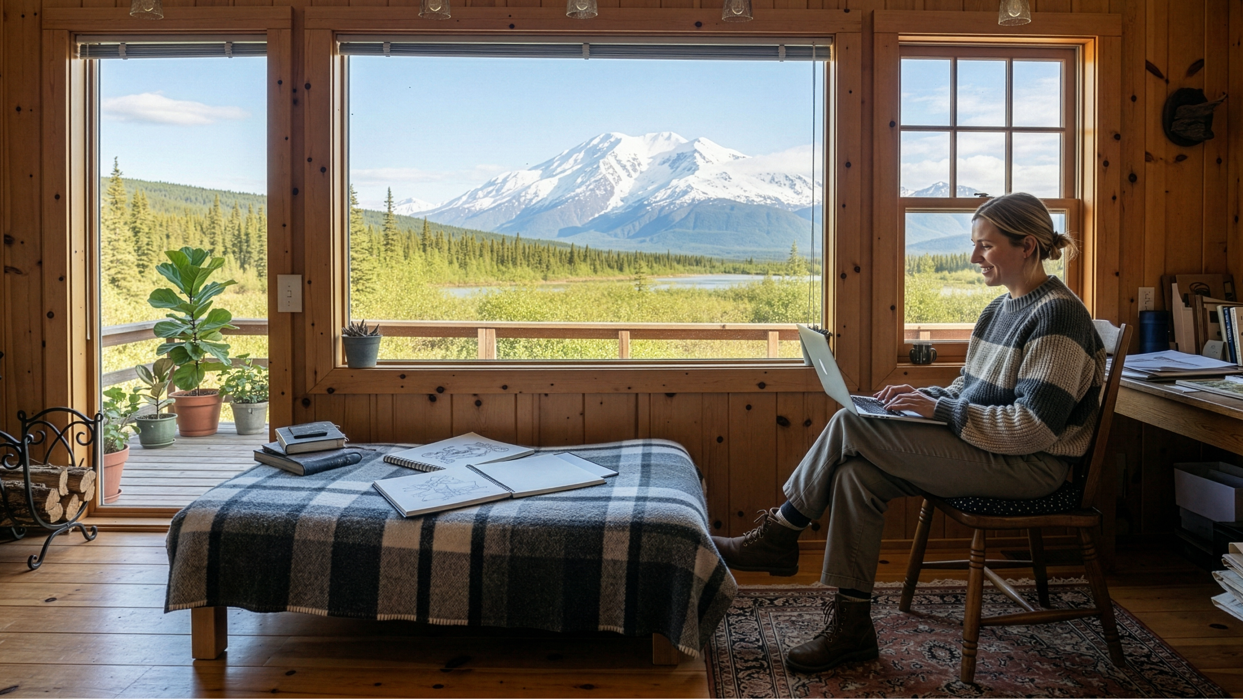 woman forming her LLC from a cabin in Alaska