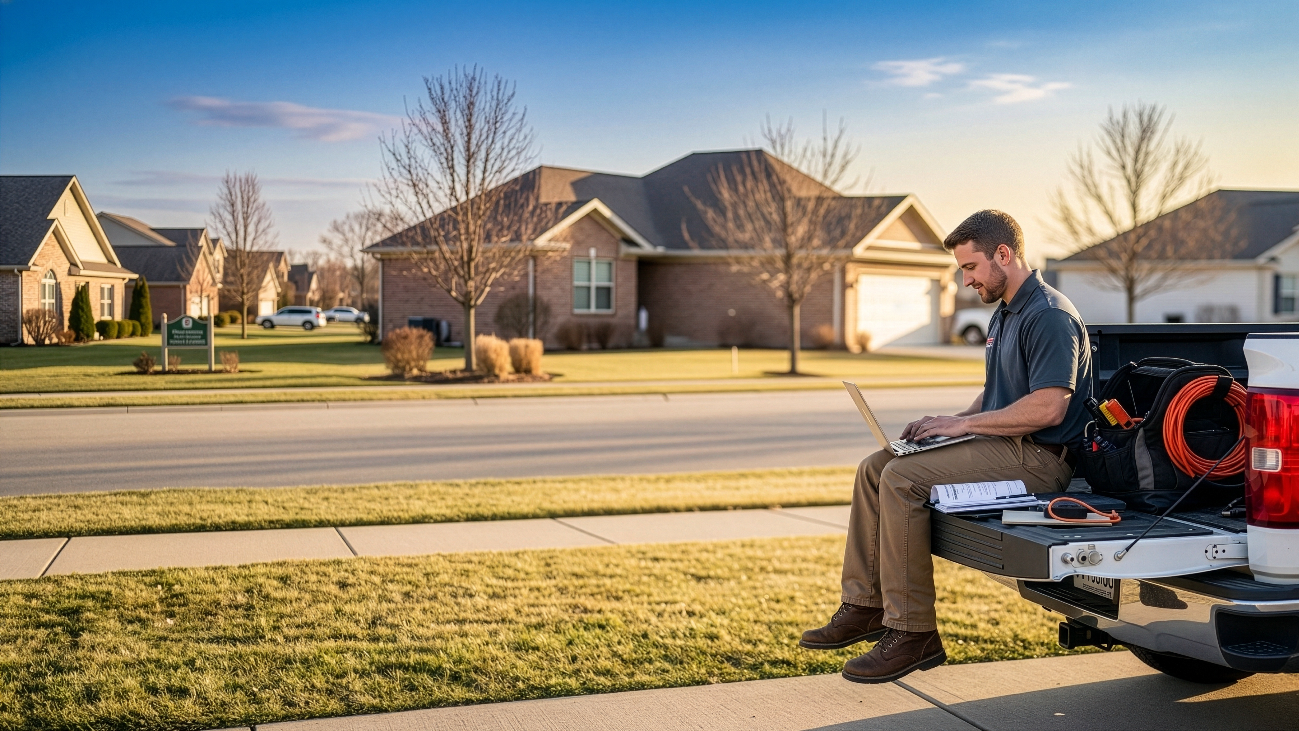 man on the back of a truck working on his LLC