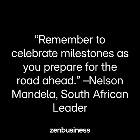 “Remember to celebrate milestones as you prepare for the road ahead.” –Nelson Mandela, South African Leader