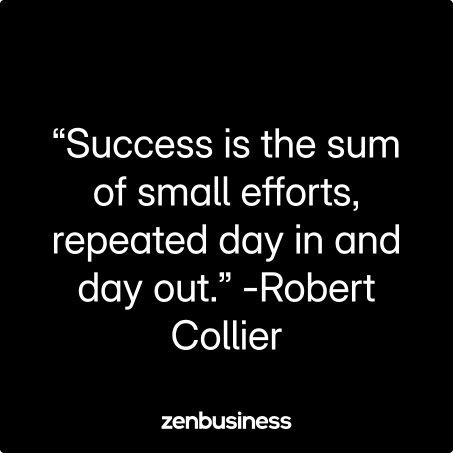 “Success is the sum of small efforts, repeated day in and day out.” -Robert Collier