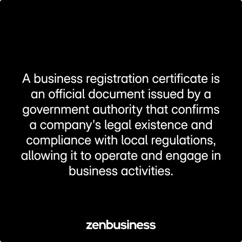 business registration certificate defined