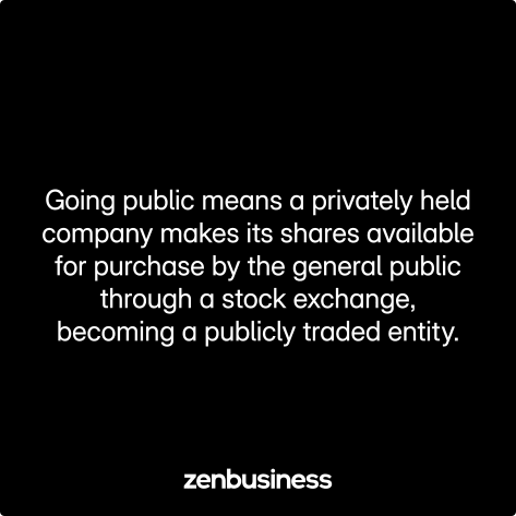 going public defined