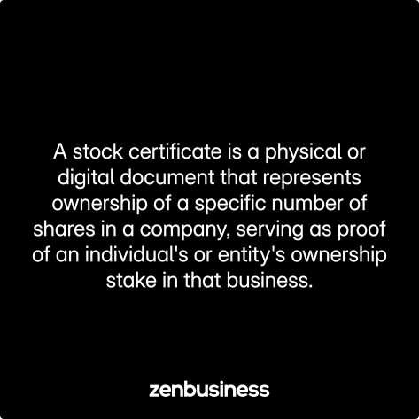 stock certificate defined
