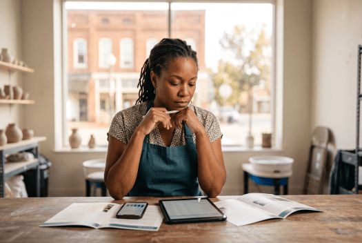 Business owner reviewing Nationwide Incorporators' LLC formation service