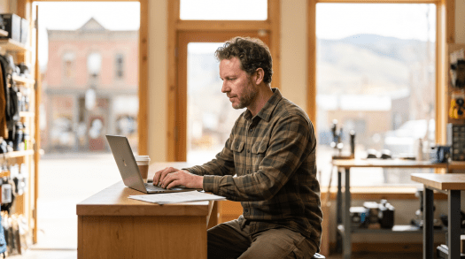 Business owner organizing documents for a Colorado S corporation