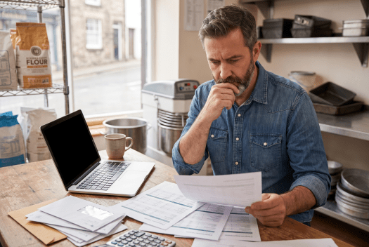 Freelancer working independently at a laptop