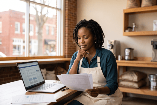 Business owner reviewing Harbor Compliance's registered agent service