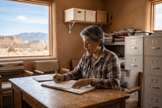 Business owner preparing New Mexico S corporation paperwork