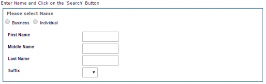 Oklahoma Secretary of State business entity search by registered agent or name of person form.