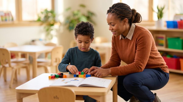 After-school care owner supervising children at an after-school childcare program