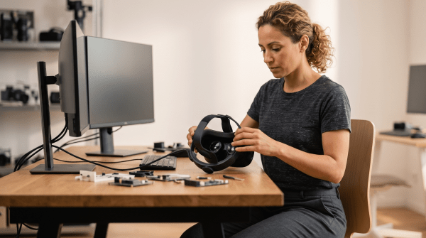 AR/VR development studio owner developing an AR/VR application