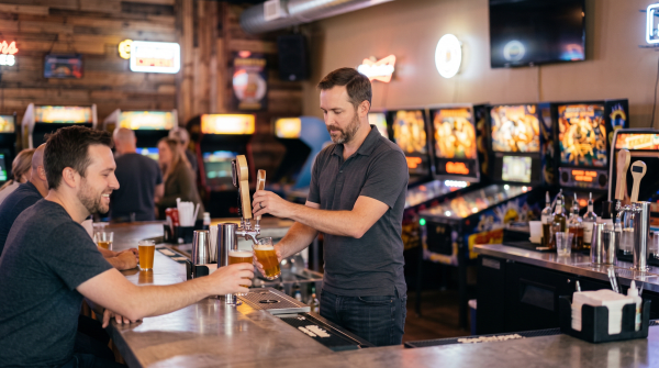 Arcade bar owner starting a business.