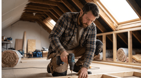 Attic conversion business owner converting an attic