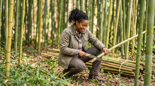 Bamboo farm owner working on their new business idea