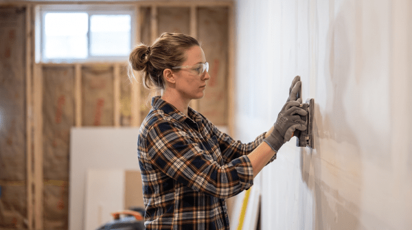 Basement finishing business owner finishing a basement