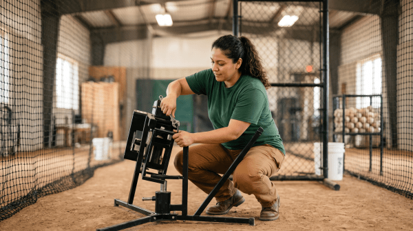 Batting cage facility owner working on their new business idea