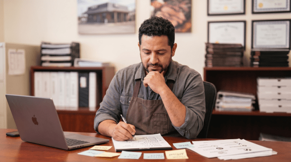 BBQ restaurant owner brainstorming restaurant business names