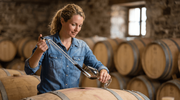Boutique winery owner working on their business