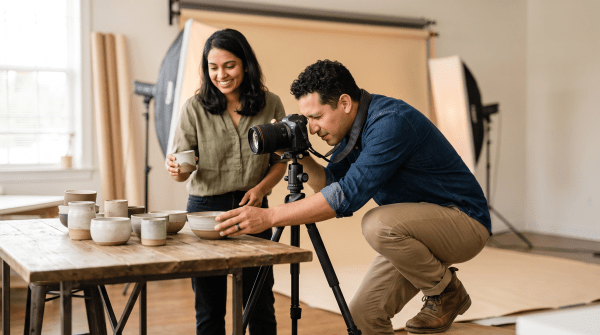 Brand photography owner starting a business.