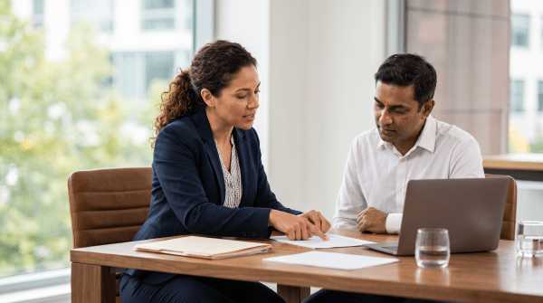 Business loan broker owner working on their new business idea