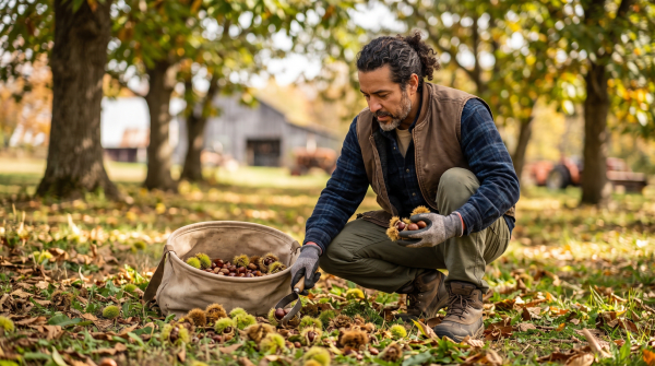 Chestnut farm owner working on their new business idea