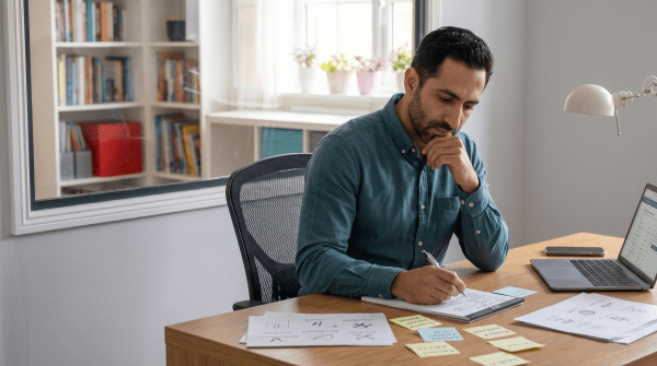 Children's tutoring business owner brainstorming LLC name ideas