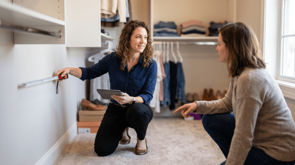 Closet design service owner starting a business.